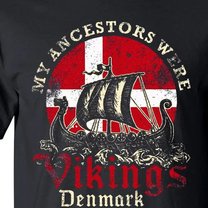 Danish Denmark Viking Ship Flag Tall T-Shirt