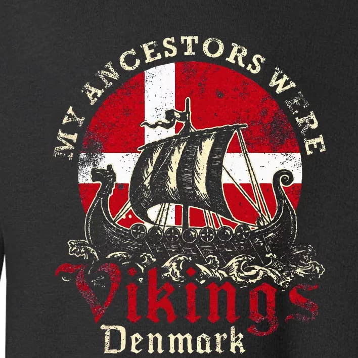 Danish Denmark Viking Ship Flag Toddler Sweatshirt