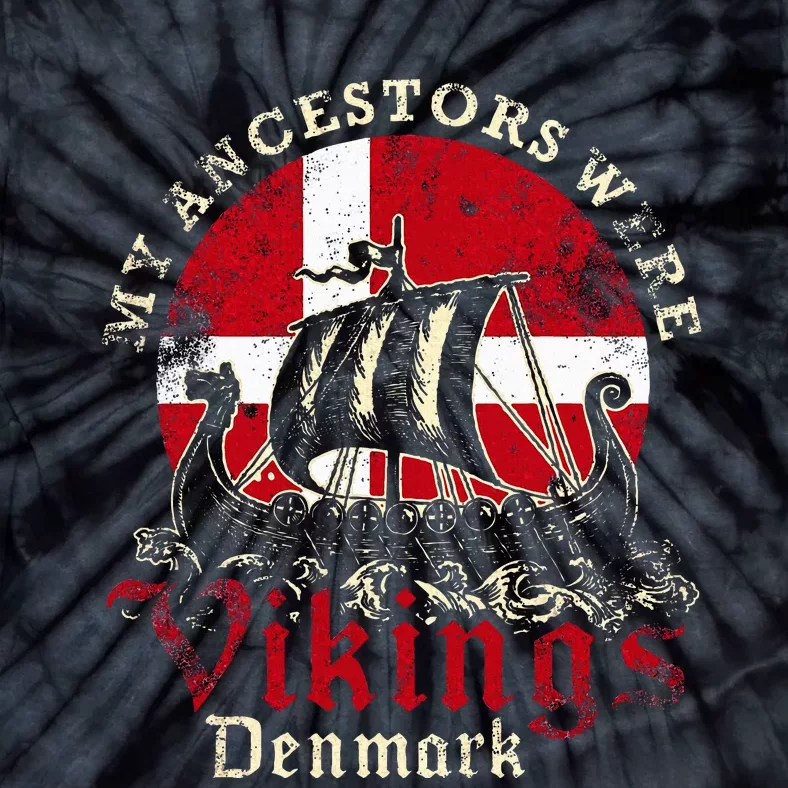 Danish Denmark Viking Ship Flag Tie-Dye T-Shirt