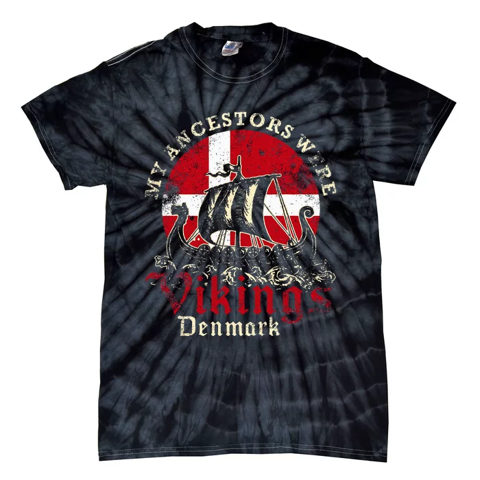 Danish Denmark Viking Ship Flag Tie-Dye T-Shirt