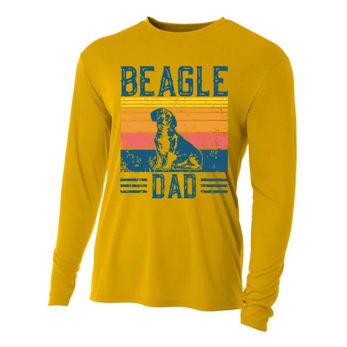 Dog Dad Vintage Beagle Dad Cooling Performance Long Sleeve Crew