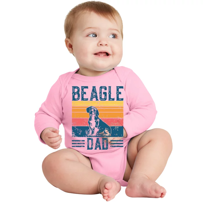 Dog Dad Vintage Beagle Dad Baby Long Sleeve Bodysuit