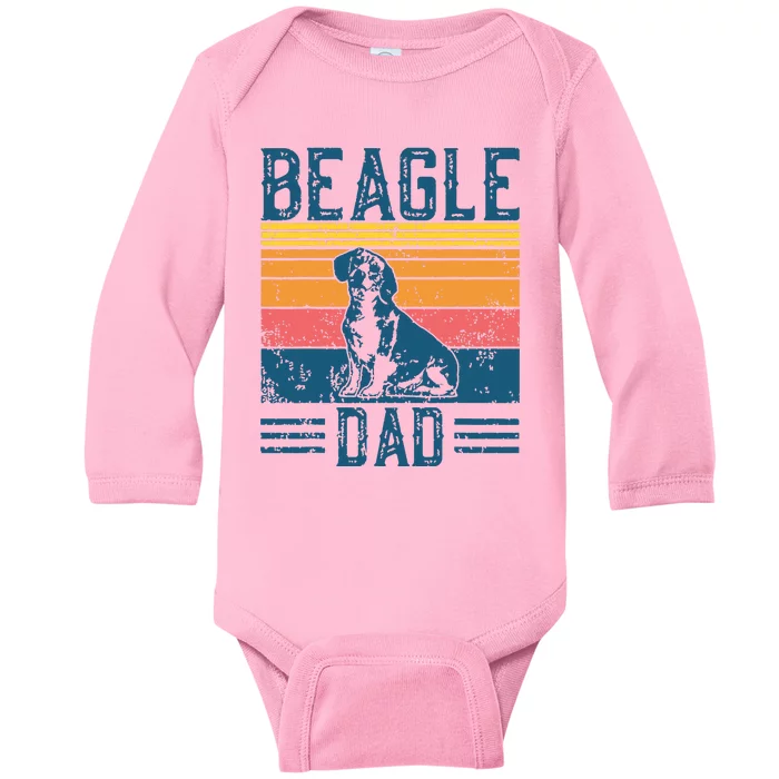 Dog Dad Vintage Beagle Dad Baby Long Sleeve Bodysuit