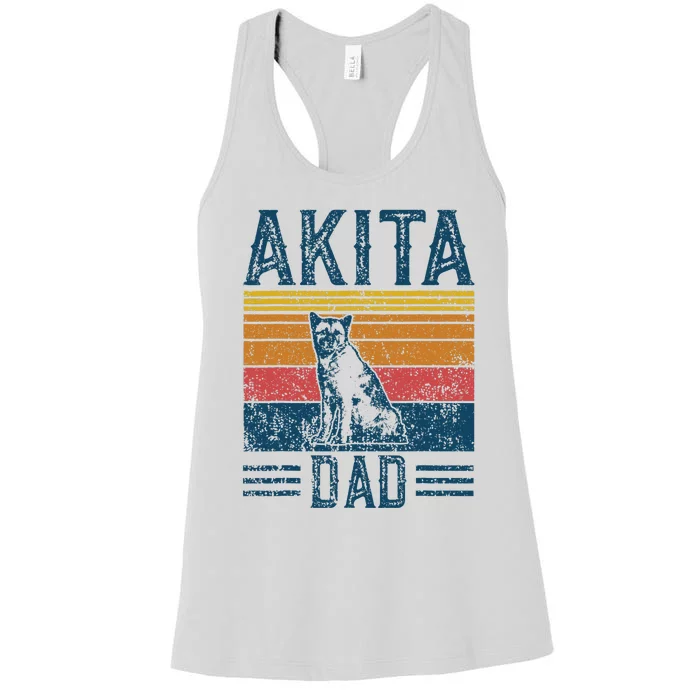 Dog Dad Vintage Akita Dad Women's Racerback Tank