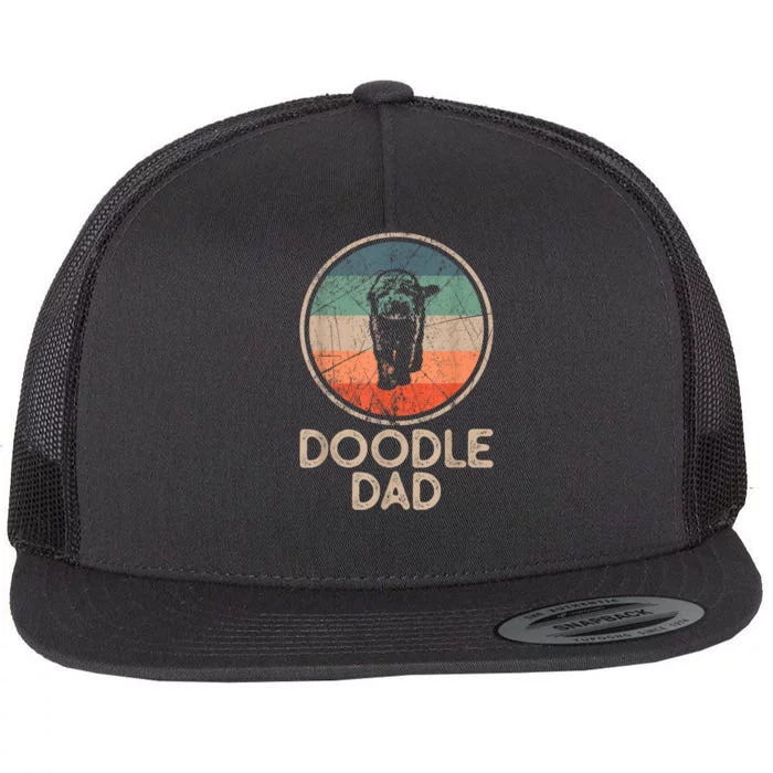 Doodle Dog Vintage Doodle Dad Flat Bill Trucker Hat