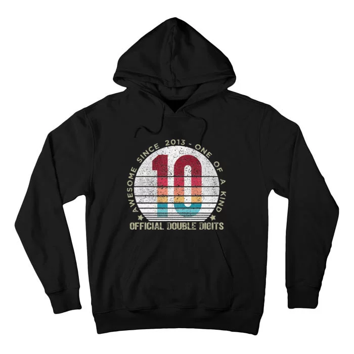 Double Digits Vintage 10 Year Old 10th Birthday Love Tall Hoodie