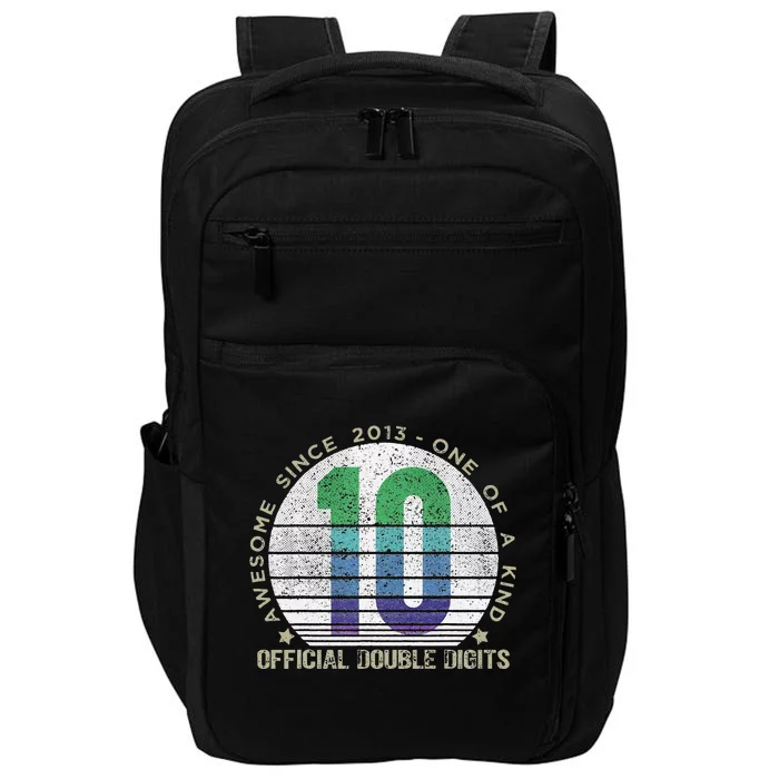 Double Digits Vintage 10 Year Old 10th Birthday Impact Tech Backpack