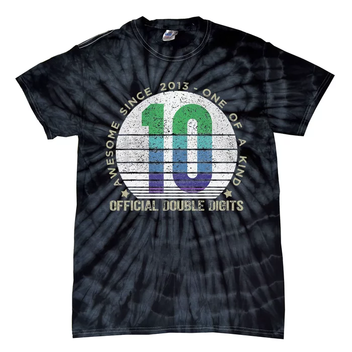 Double Digits Vintage 10 Year Old 10th Birthday Tie-Dye T-Shirt