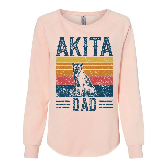 Dog Dad Vintage Akita Dad Womens California Wash Sweatshirt