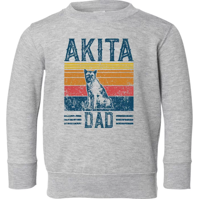 Dog Dad Vintage Akita Dad Toddler Sweatshirt