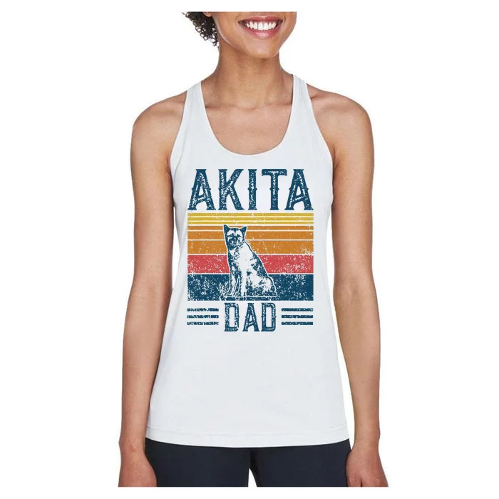 Dog Dad Vintage Akita Dad Women's Racerback Tank