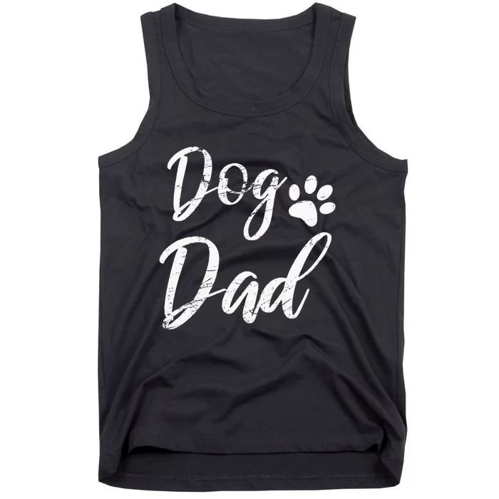 Dog Dad Vintage Distressed Design Funny Dog Paw Tank Top