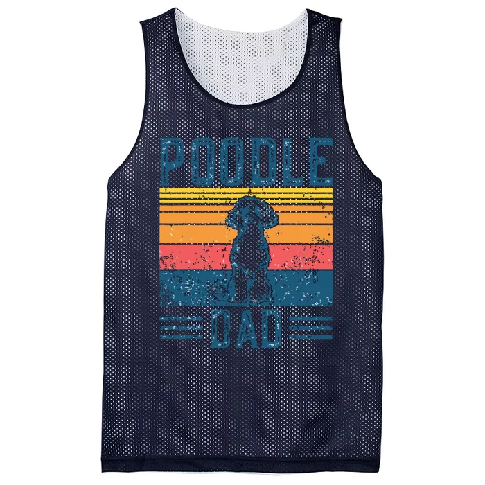 Dog Dad Vintage Poodle Dad Mesh Reversible Basketball Jersey Tank