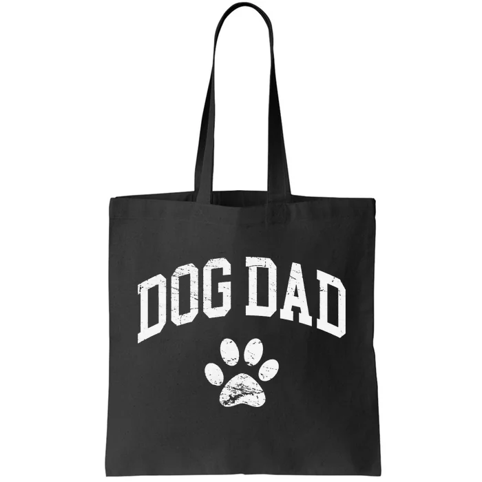 Dog Dad Vintage Distressed Design Funny Dog Paw Tote Bag