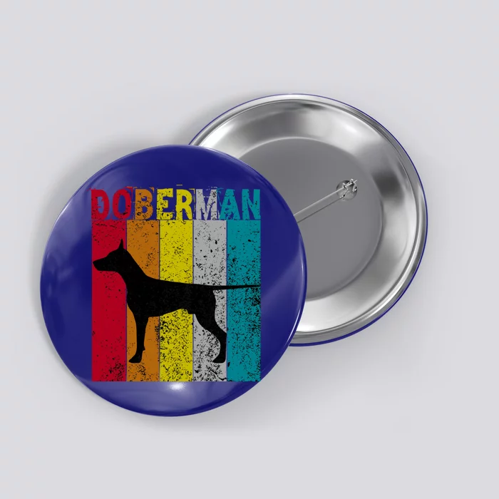 Dober Dog Vintage Retro Style Gift Button