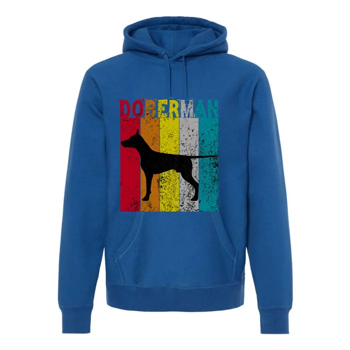 Dober Dog Vintage Retro Style Gift Premium Hoodie