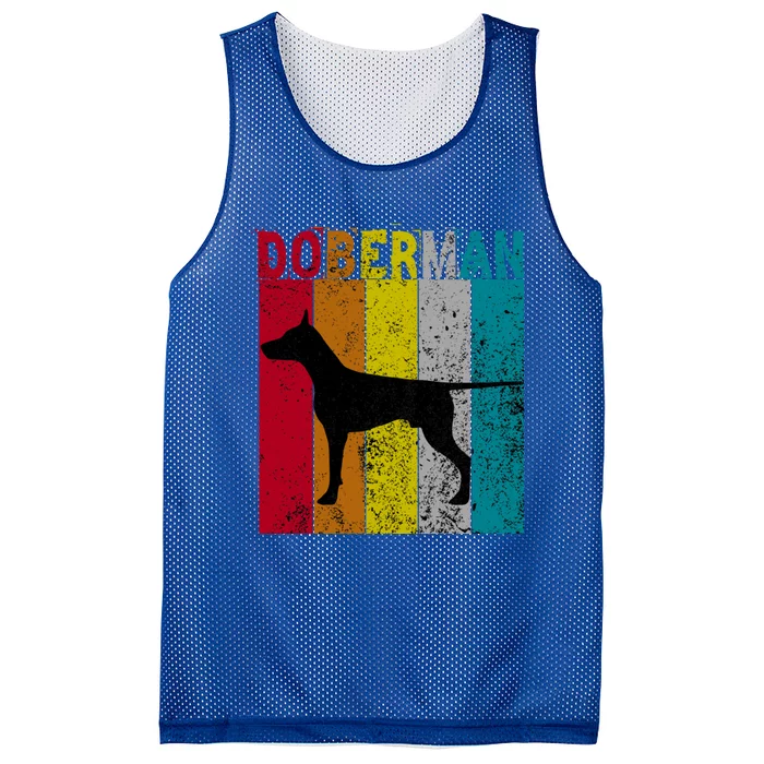 Dober Dog Vintage Retro Style Gift Mesh Reversible Basketball Jersey Tank