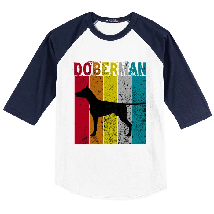 Dober Dog Vintage Retro Style Gift Baseball Sleeve Shirt