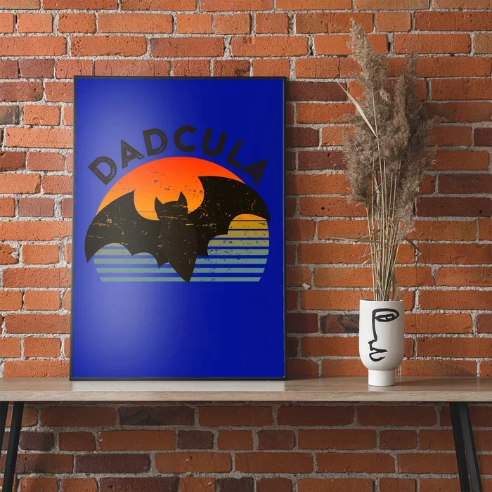 Dadcula Dad Vampire Bat Retro Vintage Sunset Halloween Gift Poster