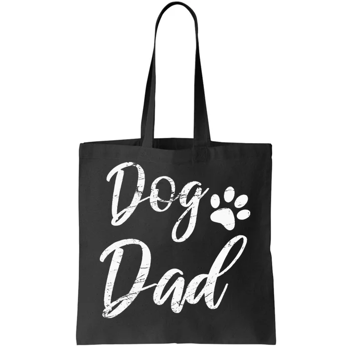 Dog Dad Vintage Distressed Design Funny Dog Paw Tote Bag