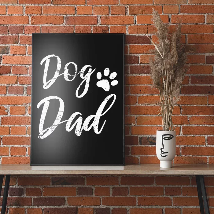 Dog Dad Vintage Distressed Design Funny Dog Paw Poster