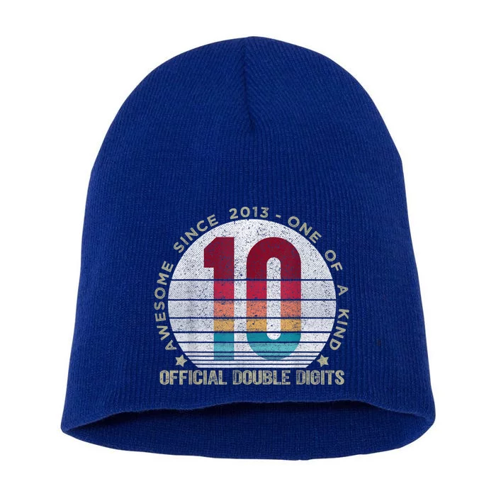 Double Digits Vintage 10 Year Old 10th Birthday. Short Acrylic Beanie