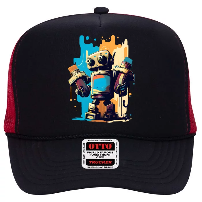 Digital Da Vinci: Graffiti BotS Artistic Code High Crown Mesh Trucker Hat