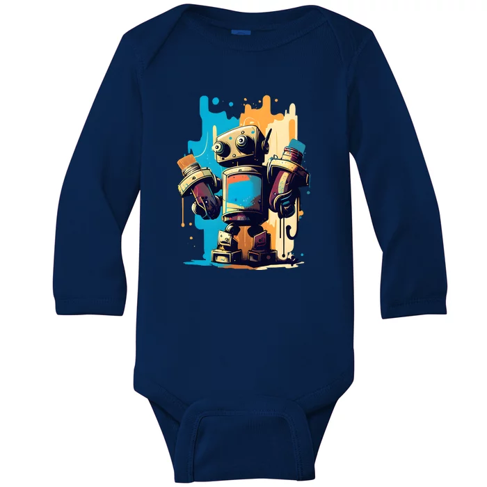 Digital Da Vinci: Graffiti BotS Artistic Code Baby Long Sleeve Bodysuit