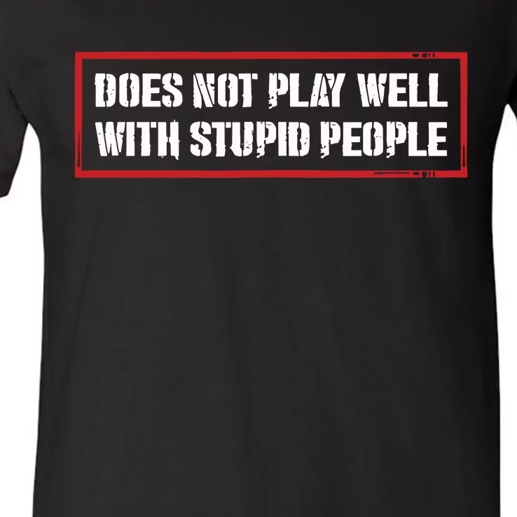 David Draiman Wearing Does Not Play Well With Stupid People V-Neck T-Shirt