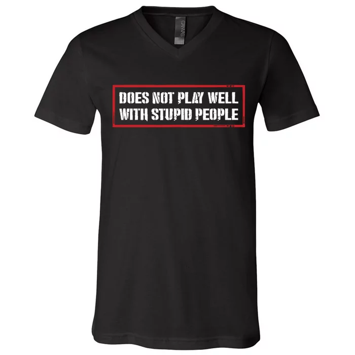 David Draiman Wearing Does Not Play Well With Stupid People V-Neck T-Shirt