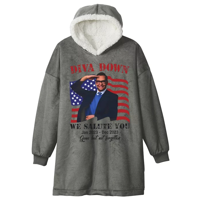 Diva Down We Salute You George Santos Hooded Wearable Blanket