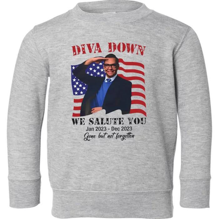 Diva Down We Salute You George Santos Toddler Sweatshirt