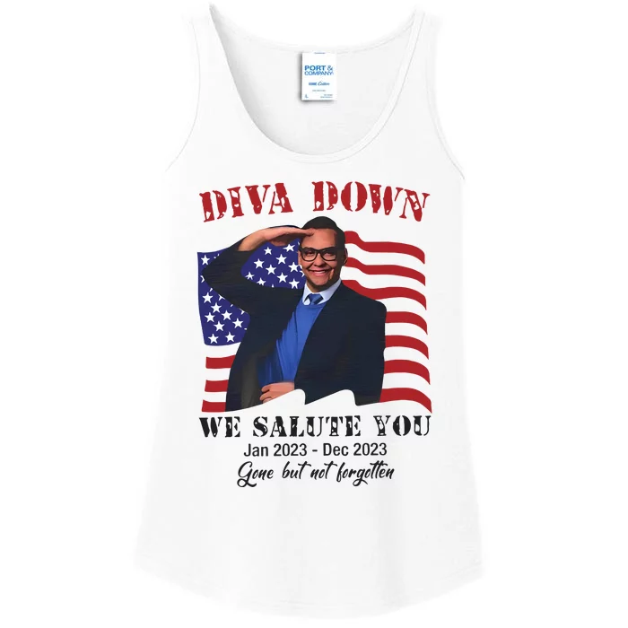 Diva Down We Salute You George Santos Ladies Essential Tank