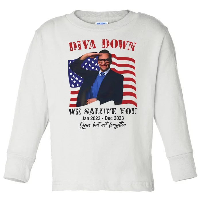 Diva Down We Salute You George Santos Toddler Long Sleeve Shirt