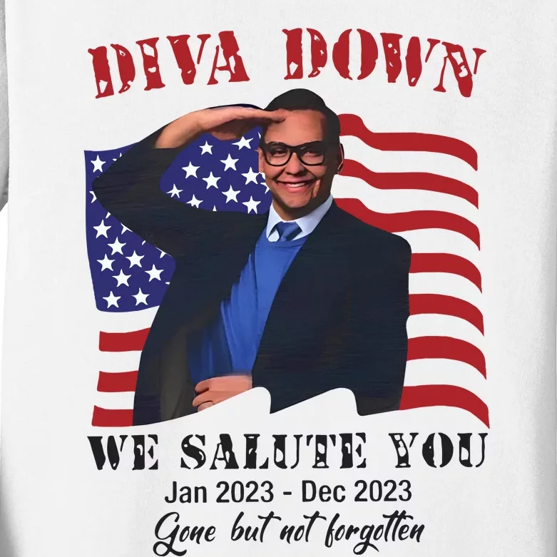 Diva Down We Salute You George Santos Kids Long Sleeve Shirt