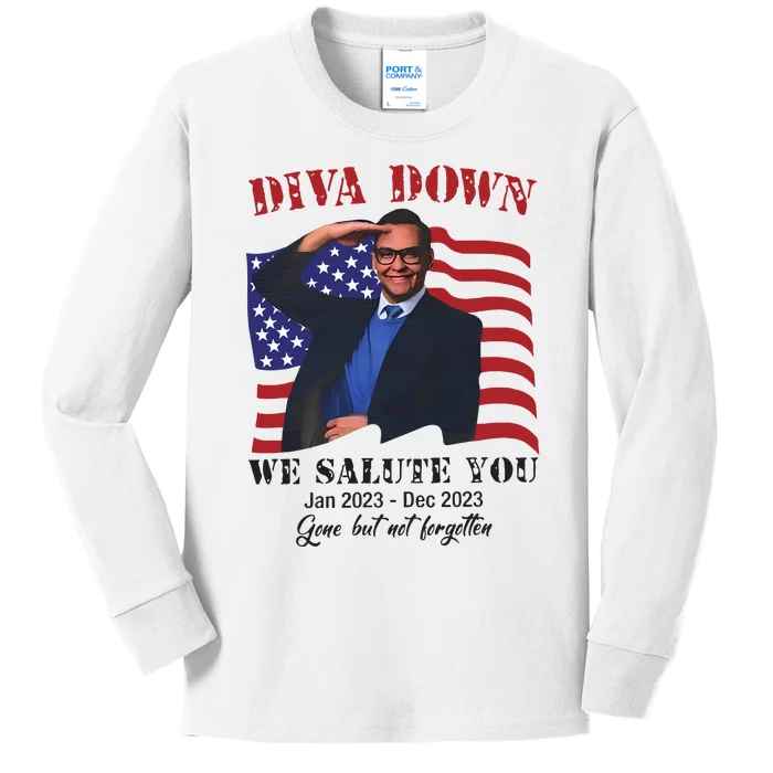 Diva Down We Salute You George Santos Kids Long Sleeve Shirt