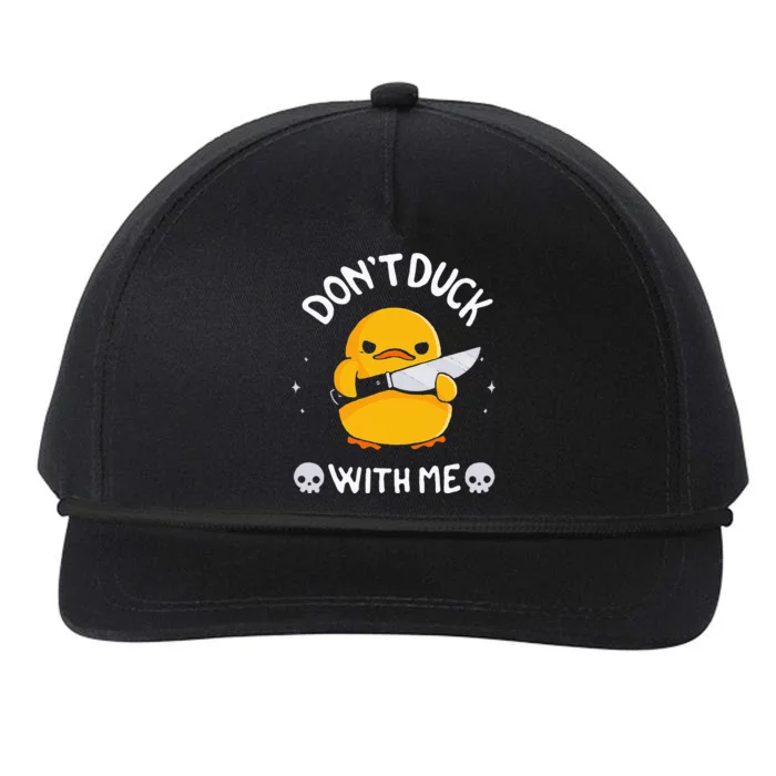 DonT Duck With Me Funny Duck Kinife Snapback Five-Panel Rope Hat