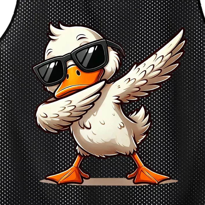 Dabbing Duck With Sunglasses Funny Cartoon Graphic Mesh Reversible Basketball Jersey Tank