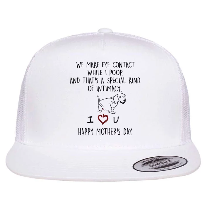 Dachshund Dog We Make Eye Contact While I Poop Happy Mothers Day Funny Gift Flat Bill Trucker Hat