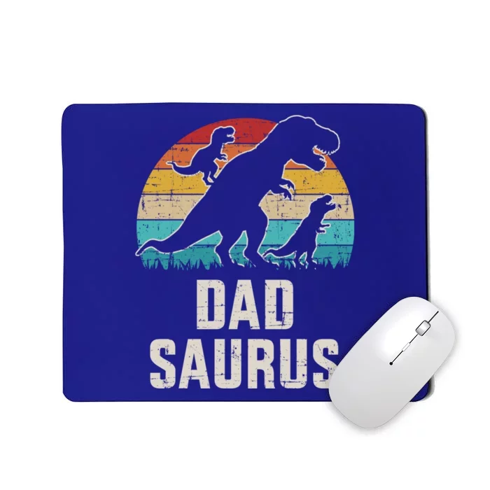 Dadsaurus Dinosaur With Two Vintage For Father's Day Great Gift Mousepad