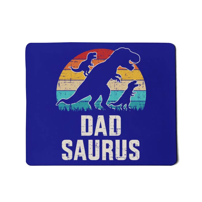 Dadsaurus Dinosaur With Two Vintage For Father's Day Great Gift Mousepad