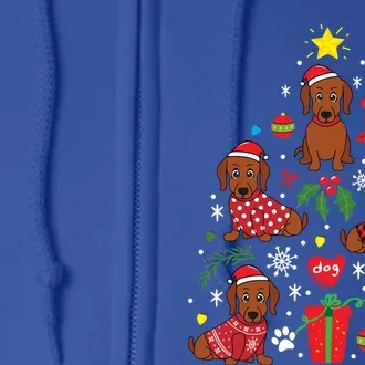 Dachshund Doxie Weenie Christmas Tree Costume Gift Full Zip Hoodie