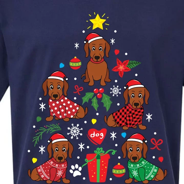 Dachshund Doxie Weenie Christmas Tree Costume Gift Sueded Cloud Jersey T-Shirt