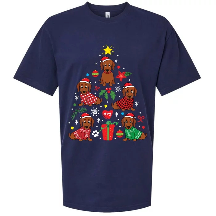 Dachshund Doxie Weenie Christmas Tree Costume Gift Sueded Cloud Jersey T-Shirt