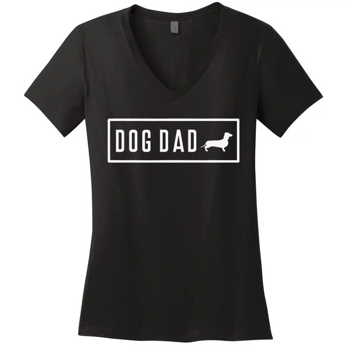 Dachshund Doxie Weiner Sausage Dog Dad Puppy Pet Funny Women's V-Neck T-Shirt