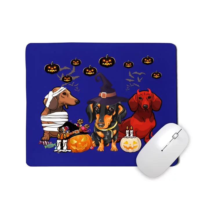 Dachshund Dog Witch Mummy Pumpkin Halloween Spooky Season Gift Mousepad