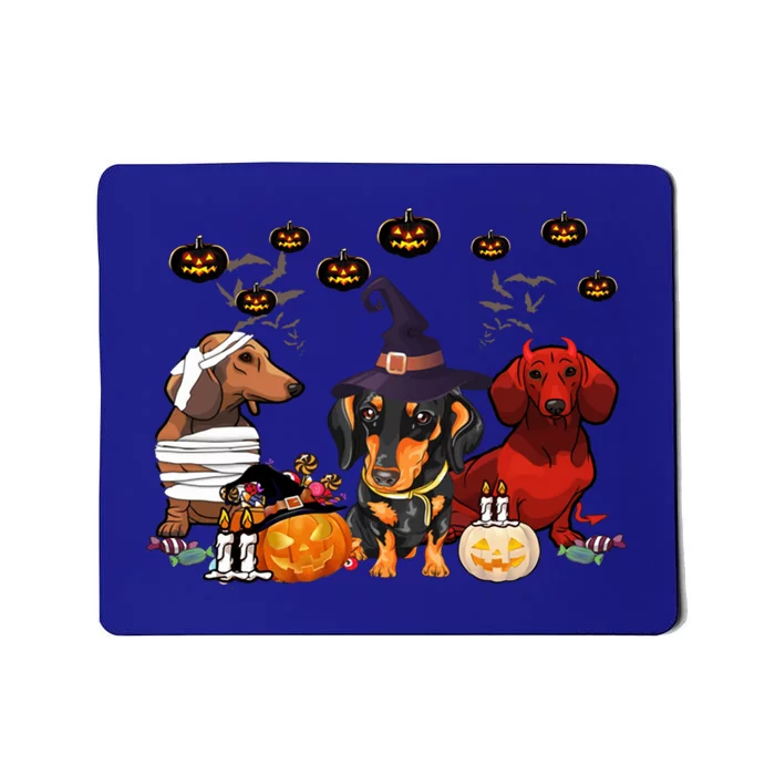 Dachshund Dog Witch Mummy Pumpkin Halloween Spooky Season Gift Mousepad