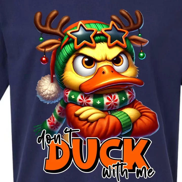 Dont Duck With Me Funny Sarcastic Grumpy Duck Christmas Sueded Cloud Jersey T-Shirt