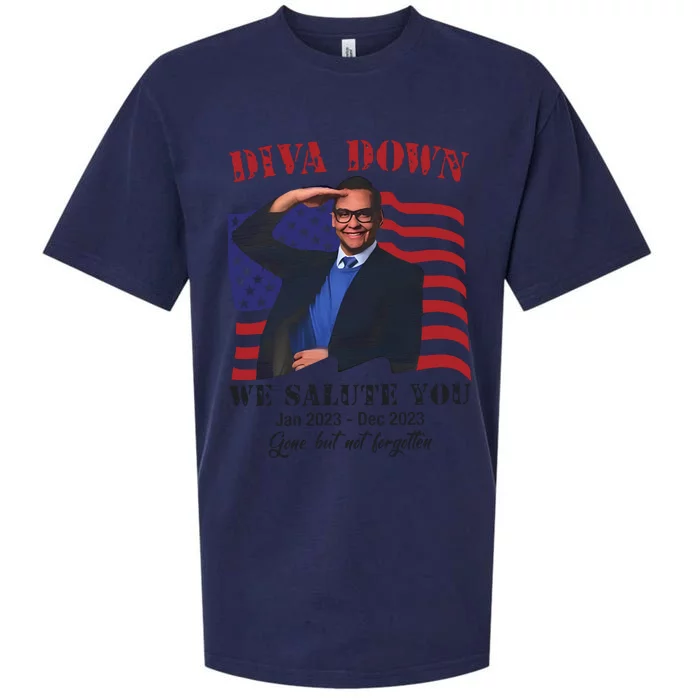 Diva Down We Salute You George Santos Sueded Cloud Jersey T-Shirt