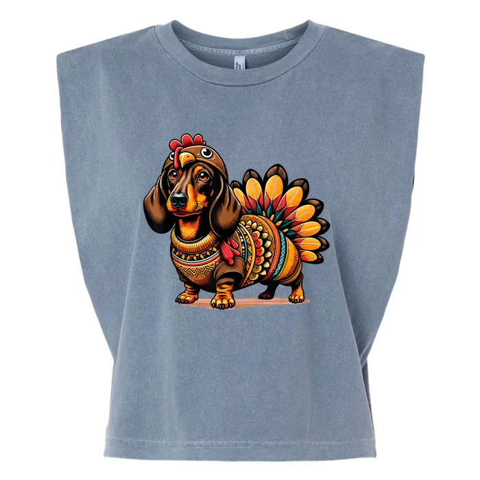 Dachshund Dog Weiner Turkey Costume Thanksgiving Women Garment-Dyed Women's Muscle Tee